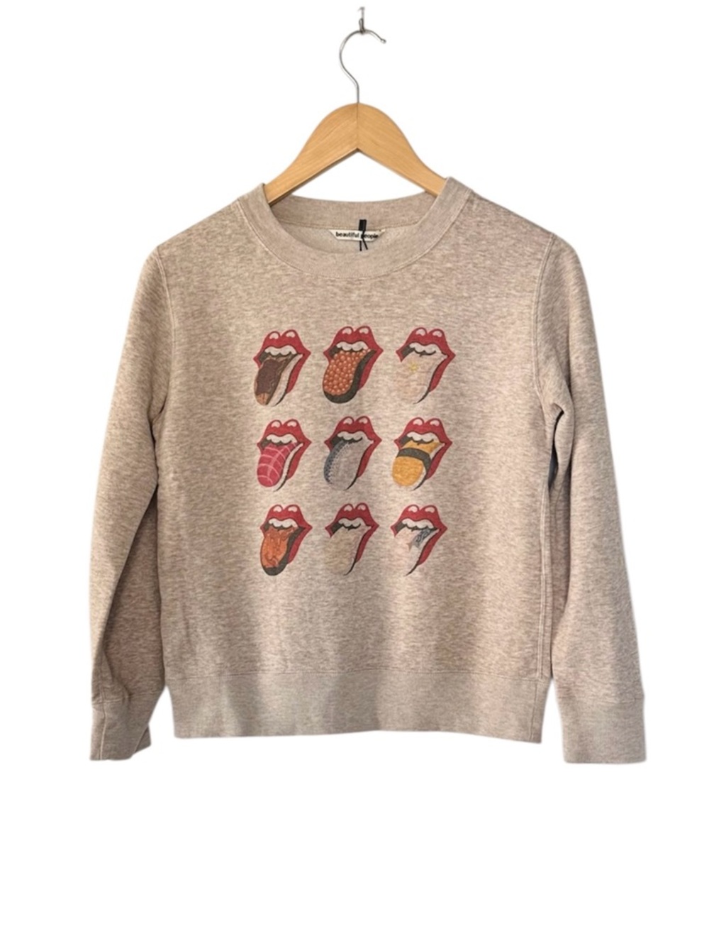 Beautiful People Sand Beige Cotton Wool Sweatshirt NWT Size 2 S Japan